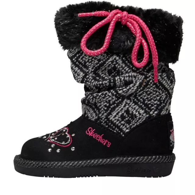 Stivali lucidi Skechers bambine scintillanti punta GlamSlam Lil Lovelies neri