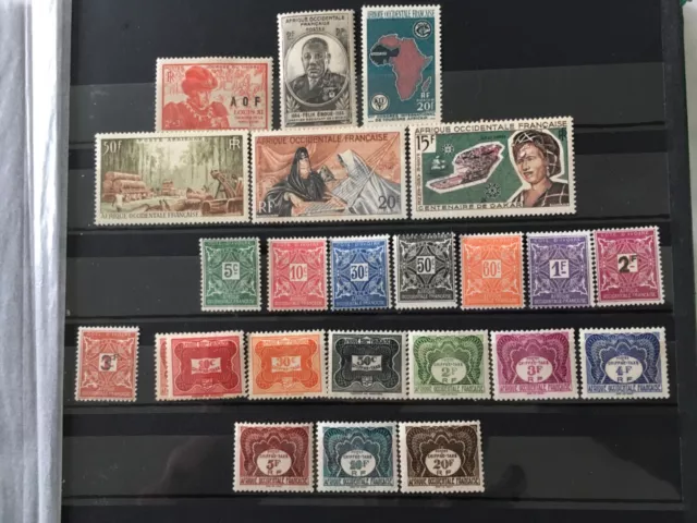 Lot AFRIQUE OCCIDENTALE FRANÇAISE POSTE AERIENNE PA18*-22* 28*Y64** et taxe *