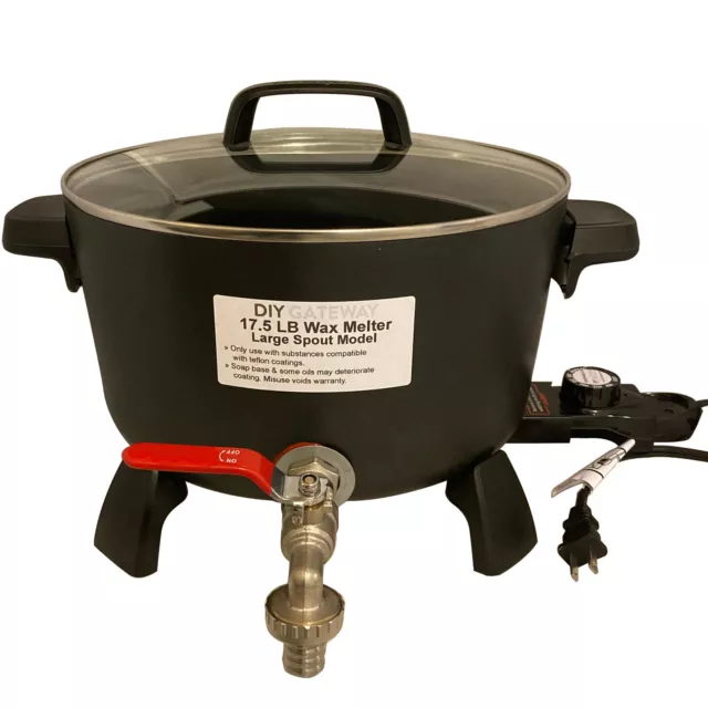 17 LB+ Wax Melter for Candle Making with Extra Large Spout Model= Less Clogging)