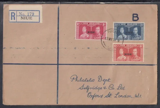 Niue Scott 70-2 FDC - 1937 Coronation Issue