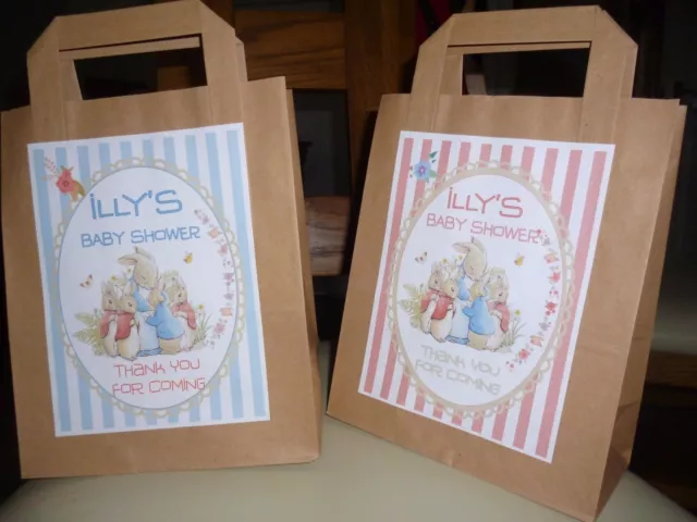 Vintage Peter Rabbit Baby Shower Party Gift Bags, Birthdays Christening