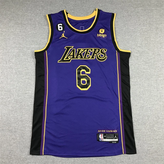 LeBron James #6 Los Angeles Lakers Basketball Jersey Stitched Purple