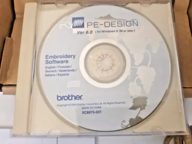 Brother PE Design USB Card Reader /Writer + Software Embroidery +Warranty 3