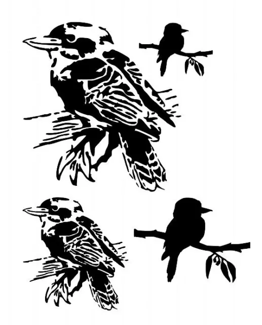 Stencils Crafts Templates Scrapbooking Birds  Kookaburras  Stencil  A4 Mylar
