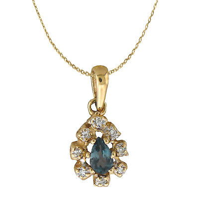 NATURAL Alexandrite Color Change Dia Necklace Pendant in 14K YG with Certificate