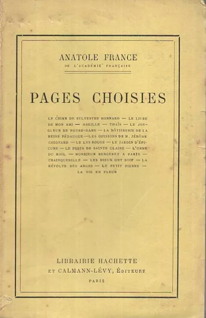 Anatole France - Pages choisies - 1928