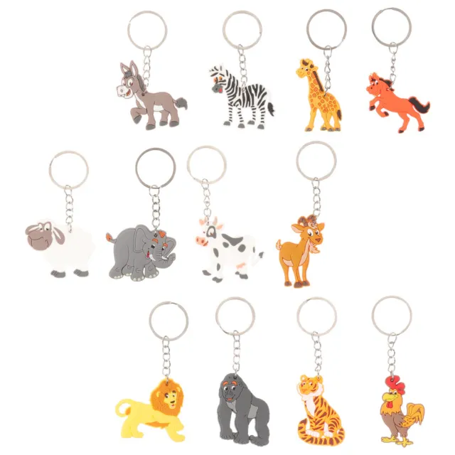 Porte-clés en forme d'animaux, 12 pièces, délicats et suspendus, ornements,