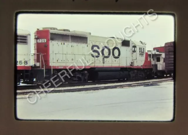Original  '76 Ektachrome Slide SOO Line 735 GP40 St. Ignace     37Y5