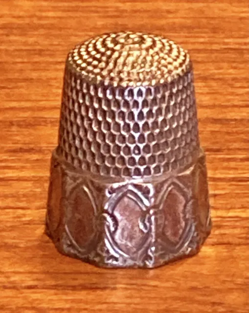 Antique Simon Brothers Sterling Silver Sewing Thimble Size 9