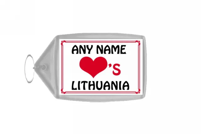 Love Heart Lithuania Personalised Keyring
