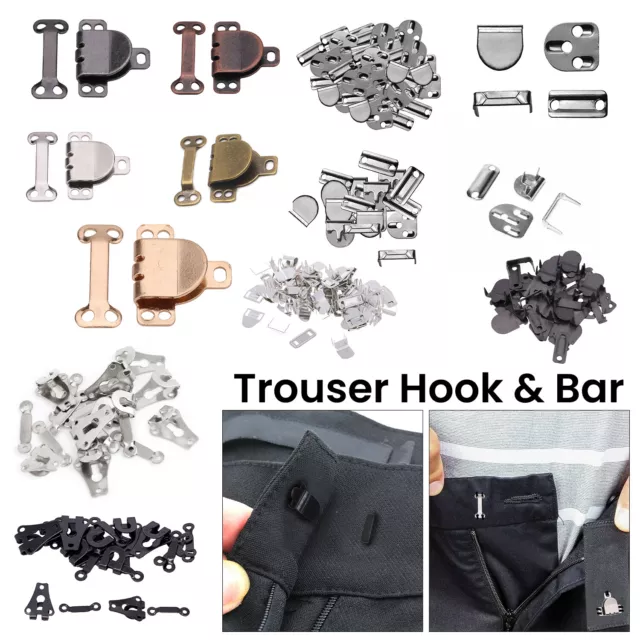 Trouser Hook And Bar Fastener Skirt Pent SEW ON Waist Extender Tailor Dressmaker