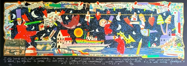 Francesco Musante serigrafia L'alito tiepido della notte