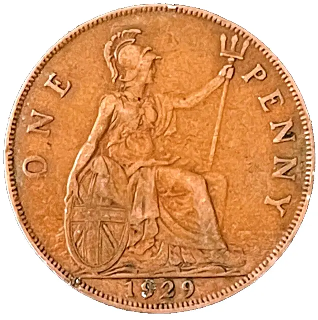 1929 Coin Great Britain 1 Penny KM# 810 Bronze Europe Coins EXACT COIN SHOWN