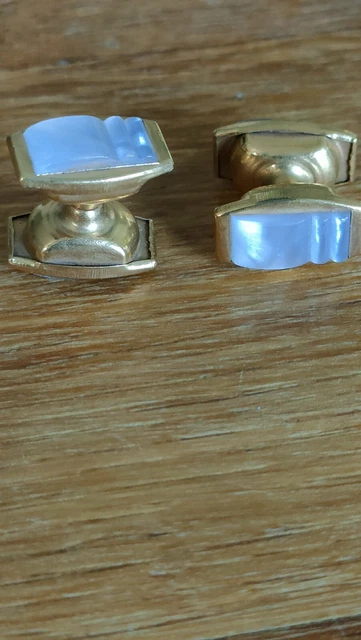 Boutons De Manchette Vintage Dorés Avec Pierre - Style 1900, Occasion, Parfaits Pour Un Look Rétro élégant