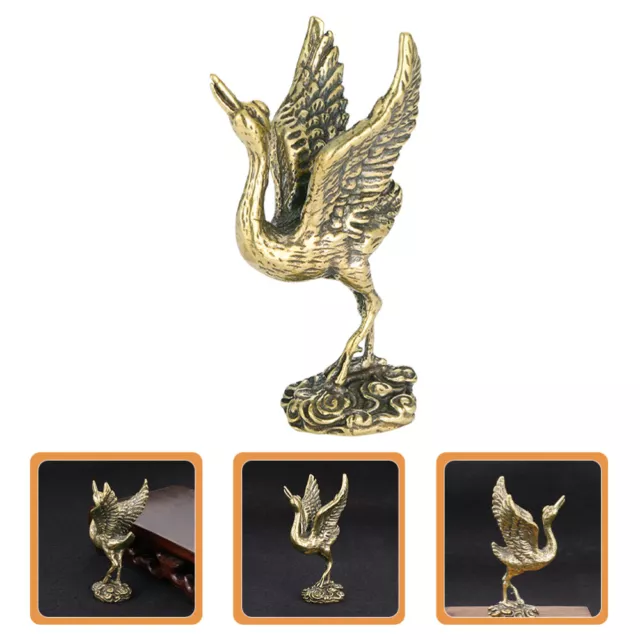 Crane Ornament Wall Grid Accessories Brass Decor Gold Animal Vintage