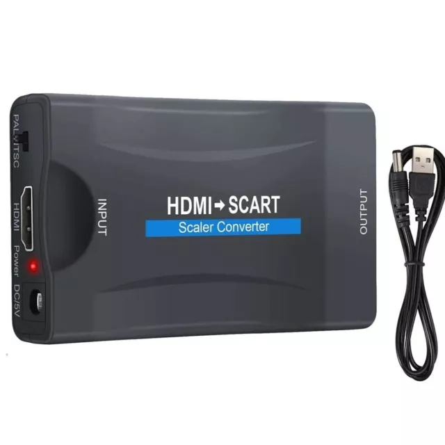 HDMI To SCART Composite Video Converter Audio Adapter 1080P  for DVD SKY BOX PS3