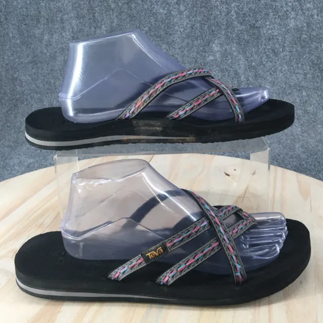 Teva Sandals Womens 11 Olowahu Thong Flip Flops Slip On Flats 684 Gray Casual