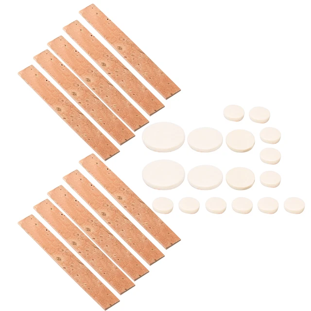 Clarinet Accessories Kit Bb Key 17Pcs Sound Hole Pads 10Pcs Natural Cork UK HEL