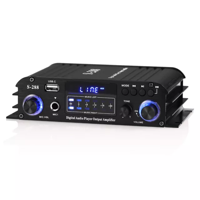 4-Channel Bluetooth Digitaler Leistungsverstärker Home Stereo Karaoke Amplifier