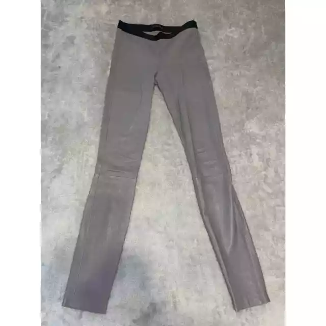 Theory - Ima Maximus lambskin leather pants / size 0 / Gray / NWOT