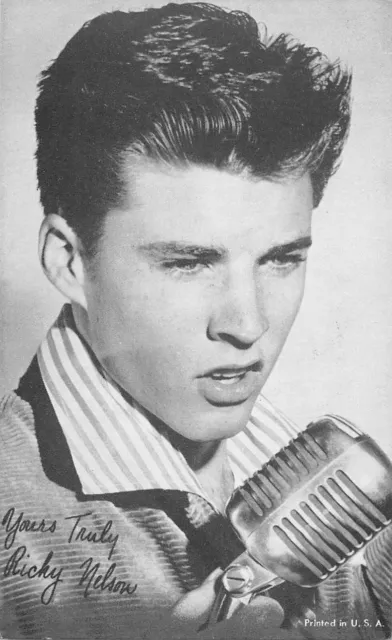 Ricky Nelson Holds  Shure 55 Microphone Singer Music TV Actor Vintage Postcard