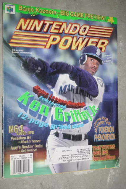 Nintendo Power Volume 108 Ken Griffey Jr Mlb Magazine GREAT Shape w/ Poster