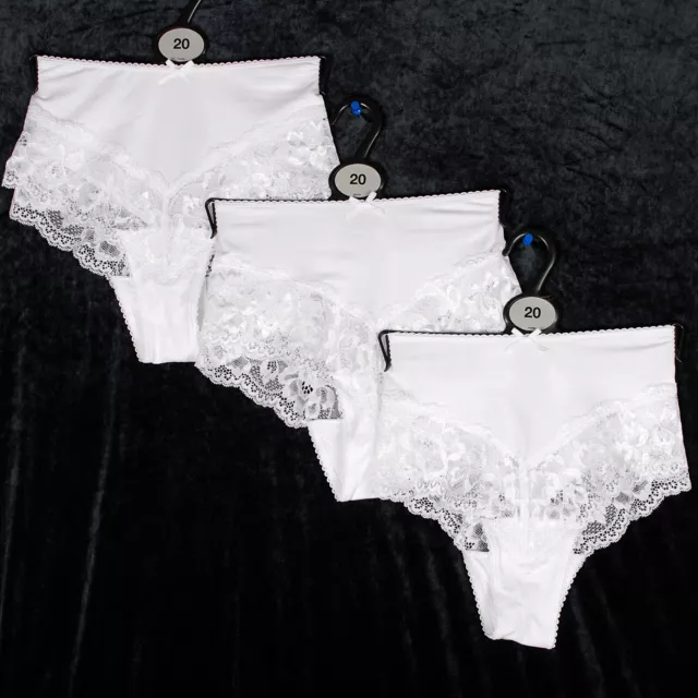 MARKS & SPENCER 3 Pack M&S Lace Brazilian Knickers Briefs Low Rise White  Size 20 £6.97 - PicClick UK