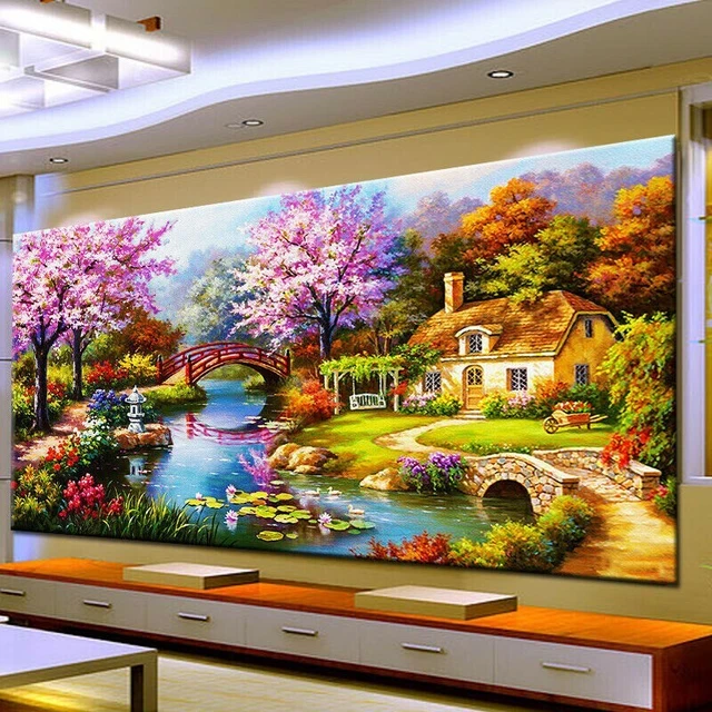 UK  Scenery ,Full Drill, Square Diamonds , Diamond Painting Kit