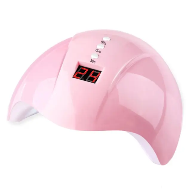 Lámpara de esmalte de uñas UV 36W LED secador de gel curado LCD herramientas de manicura (rosa)