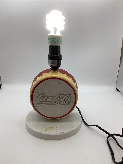 Vintage Coca-Cola Bottle Cap Lamp Works Great 1997 Collector's