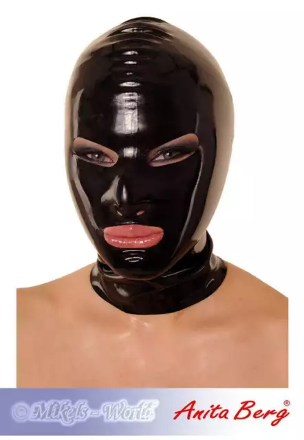 Masque de cagoule Latex Cosplay Fermeture éclair arrière Noir 0,4 mil 100 %  Latex Style coupe oeil/bouche pour femme -  France