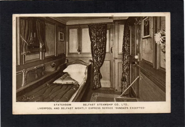 MV Ulster Monarch - Stateroom. Ulster Imperial Line (Belfast Steamship Co).