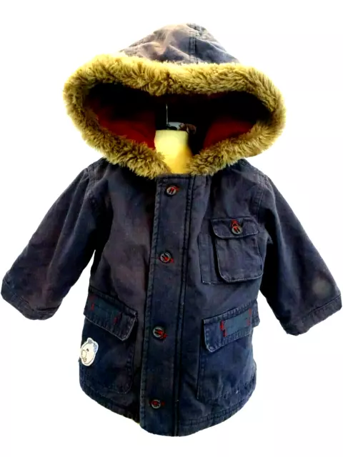 HOODIE Parka Coat TOP Boys with BEAR motif SIZE 1 - FREE POSTAGE