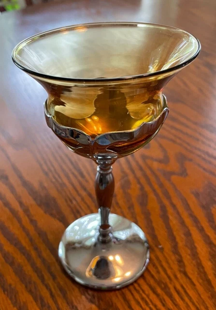 Farber Brothers Amber 5 7/8" Cocktail Stem Chrome