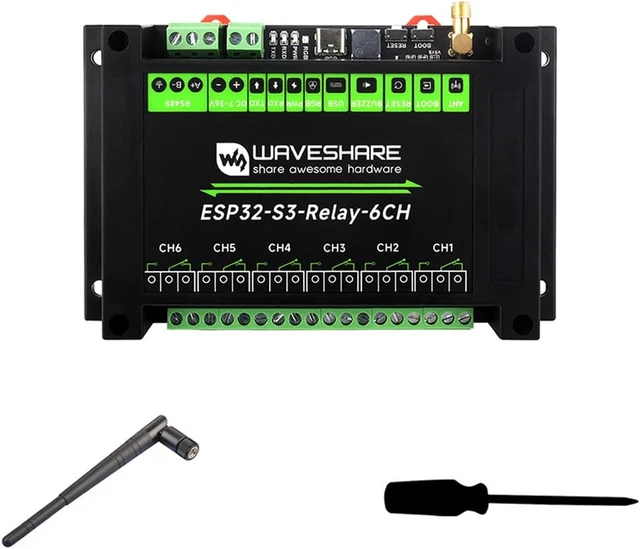 INDUSTRIAL 6-CHANNEL ESP32-S3 Wifi Relay Module, Onboard RS485 / Pico ...