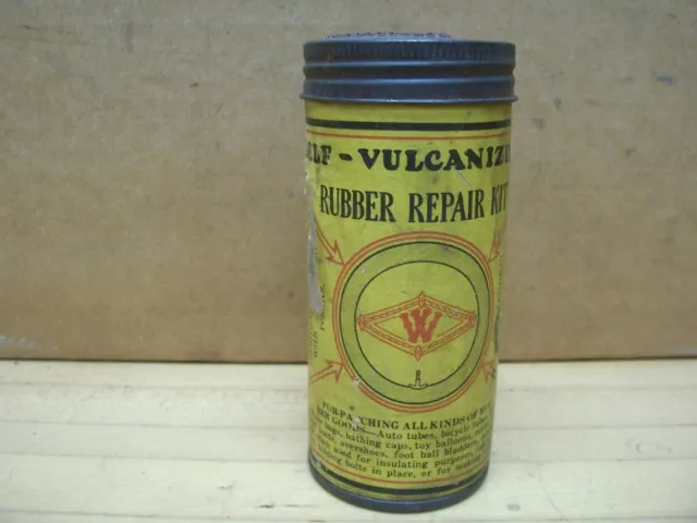 Vintage Woolworth Tube Tire Rubber Repair Can Vulcanizing Car Bicycle Patch Kit