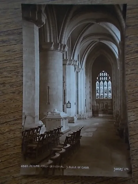 Peterborough Cathedral South Aisle of Choir B/W Real Photo J Salmon Postcard
