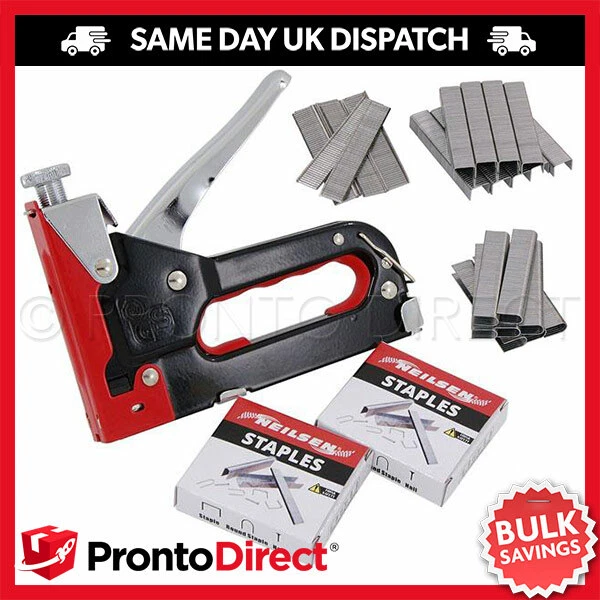 HEAVY DUTY TACKER Staple Gun Upholstery Stapler Fabric Wood Craft