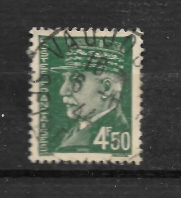 Timbre FRANCE Oblitéré YT 521B MI 580 Pétain Hourriez 4f50 vert 1941 1942 BDF