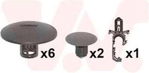 VAN WEZEL Kit d'assemblage capot-moteur 4380797 avant