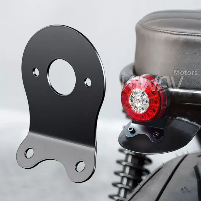 Fender Tail Light Bracket for Round LED Tail Light Black with 2 Hex Nuts