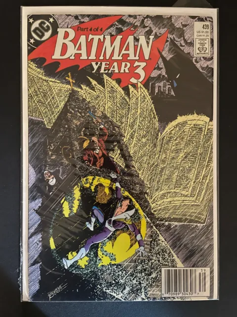 Batman Year 3 439 Newsstand High Grade 8.0 DC Comic Book D83-10