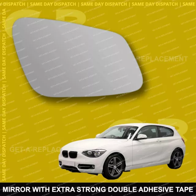For BMW 1 series wing mirror glass 11-19 Right Driver side Spherical