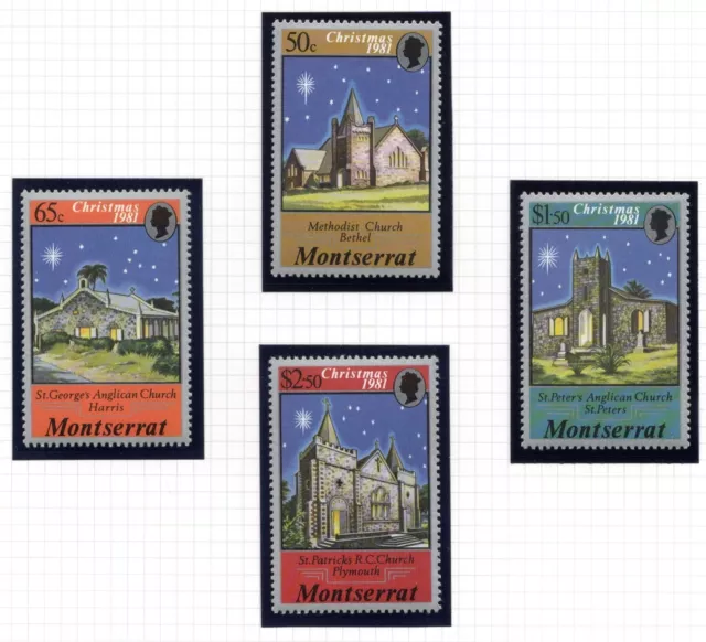 Montserrat Stamps Christmas 1981 Set of 4 MNH