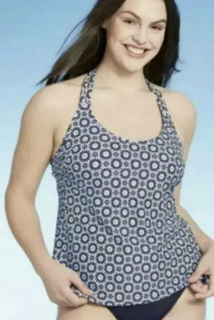 Kona Sol Women’s Tankini Swim Top Apron Style Size M