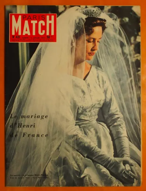 PARIS MATCH 431 Henri France Cocteau Malaparte Mistral Kroutchev Tour de France