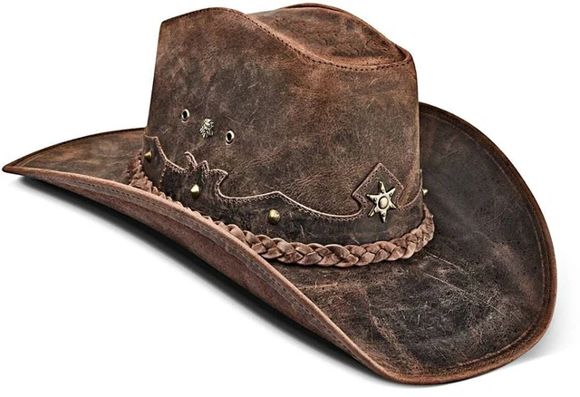 Cappello da cowboy Cappello western vintage in vacchetta per uomo e donna,...