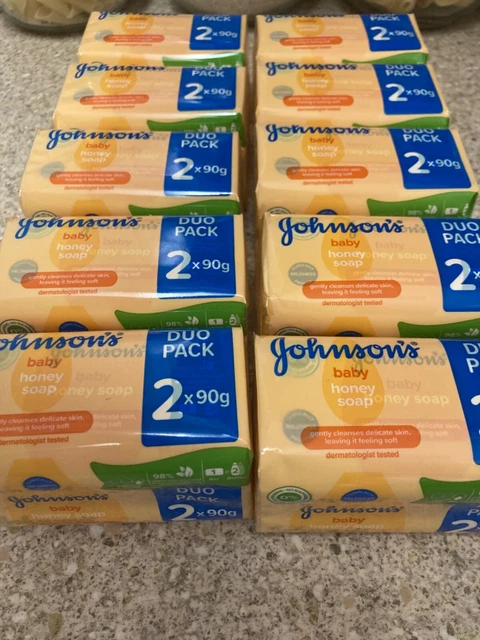 10xJohnson's Baby Honey Soap (Duo Packs 20 Soaps) 90g each