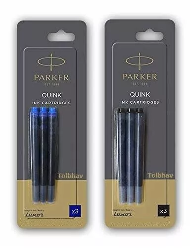 Recambios de cartuchos de tinta Parker Blue Black para pluma estilográfica...