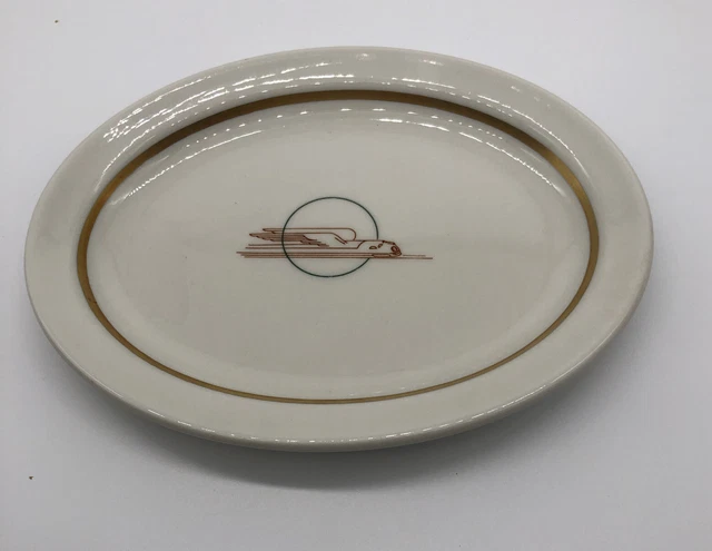 Union Pacific "Winged Streamliner" oval  Platter Backstamped Scammel's Trenton